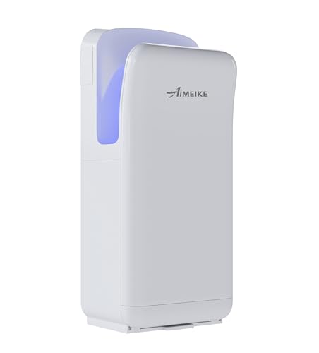 AIMEIKE Commercial Hand Dryer, Vertical High-Speed Electric Hand Dryer for Bathrooms, Automatic Touchless Hands-in Hand Dryer for Large Public Restrooms, Offices, Hotels, Schools, White