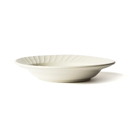 Image of Beyond Homes Ceramic Pasta Plates Shallow, 19 cm, Set of 2, Solid White | Matte Finish Ceramic Pasta Bowl | Stoneware Flat Pasta and Maggie Bowl | Chip-Resistant | Microwave Safe; (2, White Matte)