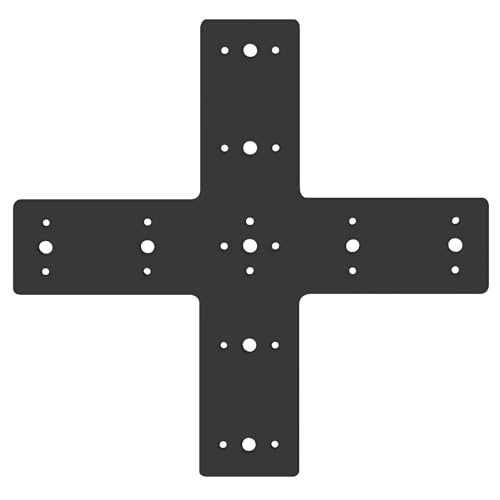 Andorm Placa de reparación cruzada de 14 x 14 pulgadas, resistente para marco de armadura de madera de 6 x 6, placa de refuerzo con recubrimiento en polvo para enmarcar pérgolas, conexiones X-Truss