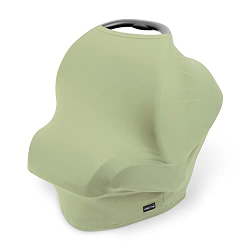 Image of Breathable Nursing Cover Up and Car Seat Cover for Babies Simka Rose - Breastfeeding Cover for Baby Boy & Girl - Adjustable Stretchy Infant Carseat Canopy Carrier Cover for Summer - Must Have Registry