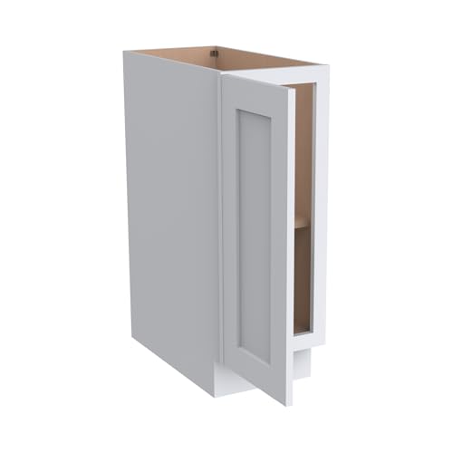 RTA Solid Wood Frame Full Height Door Base Cabinet - 1 Door and 1 Shelf,Kitchen Storage Cabinet, Entryway Cabinet, Suitable Kitchen, Living Room, Entryway, and Office(White 15”W×24”D×34.5”H) - Thumbnail 7
