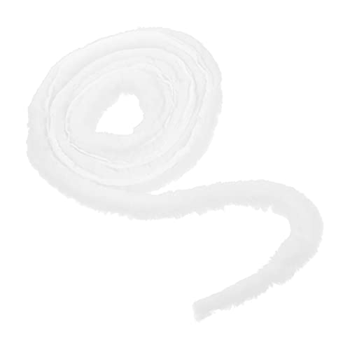 Milisten White Faux Ribbon Trim Roll for Christmas Decor Soft Faux Trim for DIY Holiday Projects Santa Hats Gowns and Tree Decorations