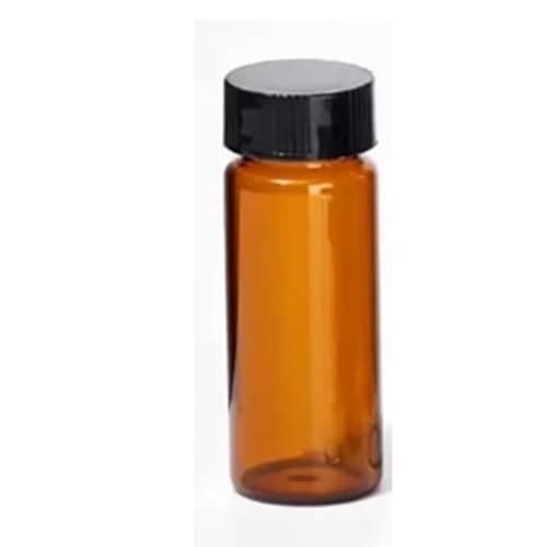Flacons en verre de laboratoire 3ml à 50ml ambrés et transparents avec bouchons à vis x20