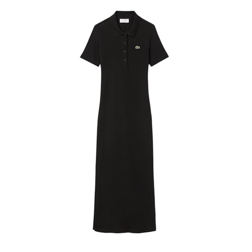 Image of Lacoste Women's Long Ribbed Cotton Polo Dress