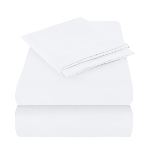 La mejor comparación de Sabanas de algodon baratas mexico al mejor precio. 50 Yamel Juego de Sábanas Essential 2000 Hilos con Brushing de Suavidad Hogar (White, Individual)