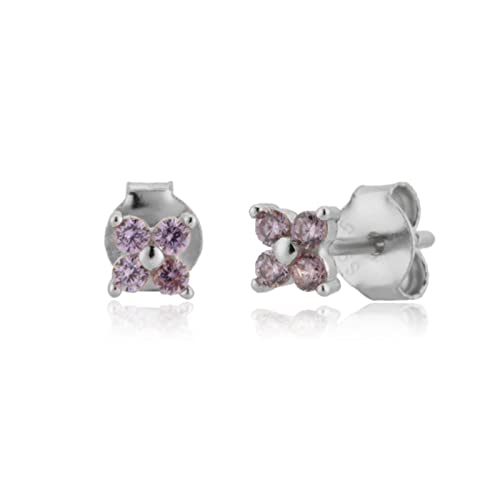 Boucles d'oreilles Argent 925 anti-allergie dorées à pendant violet pour oreilles sensibles