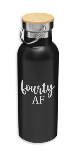 Fourty AF Botella aislada de cumpleaños, botella ecológica, termo al vacío