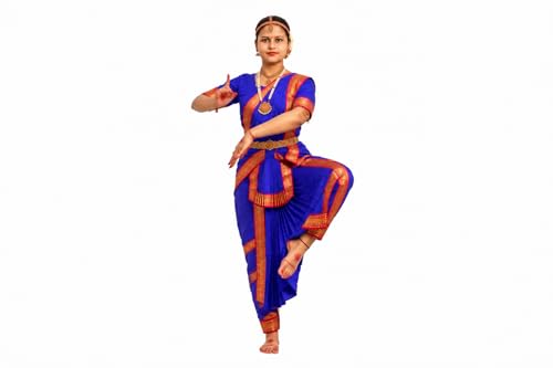 Image of Culture Creation Girls Bharat Natyam Dance Dress | Bharat Natyam Classical Dance Costume for Girls Fancy Outfit Competitions /Annual Functions /School Events