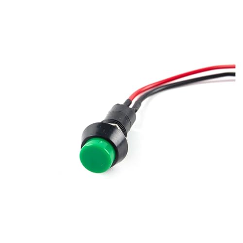 Interruptor de bocina modificado coche botón pequeño rojo verde recambio universal 6