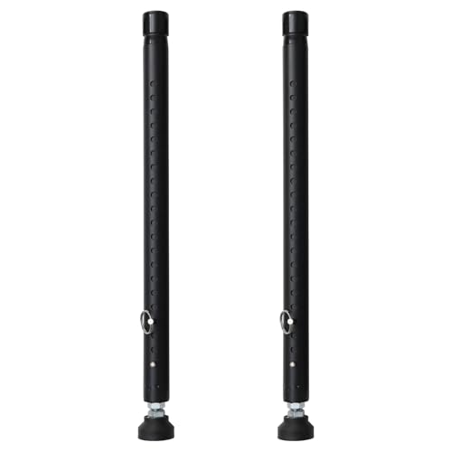 Harrms 2pcs Sicherheitsstange für Türen und Fenster Verstellbarer Einbruchschutz 45-128 cm ohne Bohren Anti-Burglar Schiebetür Sicherung mit Gummikappen für Terrassentür Wohnung und Haus Schwarz
