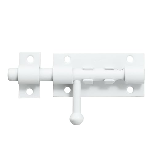 Image of Alise 4 Inch Slide Lock SUS304 Stainless Steel Gate Latch, Slide Bolt Latch,Thickened Heavy Door Latch Lock, Black Barrel Bolt Latch, Security Slide Latch Lock MCX7004-W