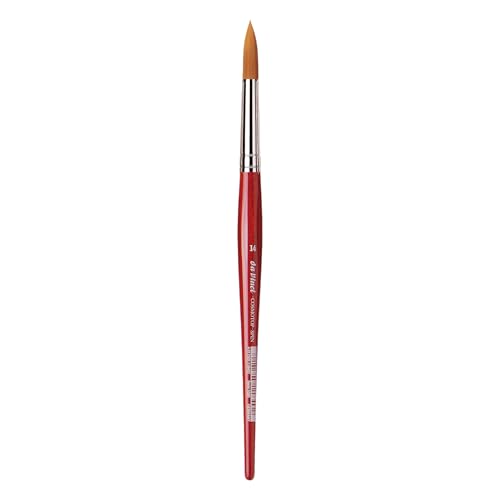 Image of da Vinci Watercolor Series 5580 CosmoTop Spin Paint Brush, Round Synthetic with Red Handle, Size 14 (5580-14)
