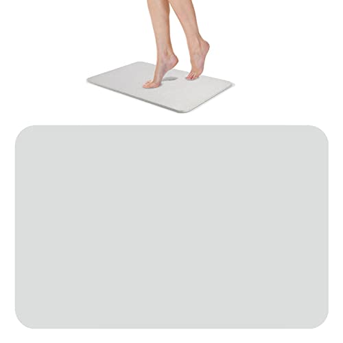 Jorzer Mat de salle bain diatomite en Pierre, Absorbant Diatomaceous Terre Bath 15,75x23,6' Bathstone séchage Rapide Fines Tapis Non Glissement
