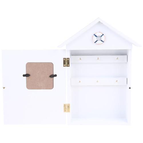 Soporte para llaves de madera mediterránea con ganchos de pared 2