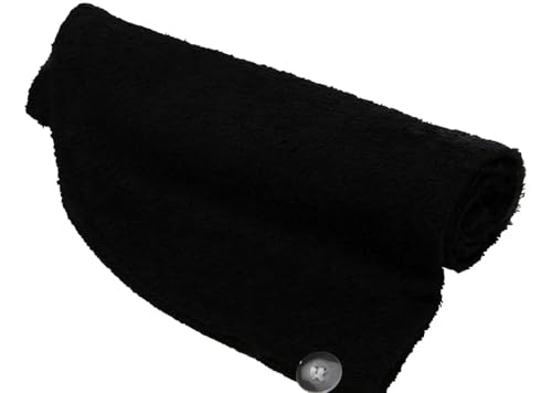 Touca De Cabeça Toalha Felpuda Algodão P/Secar Cabelo Teka (Preto)