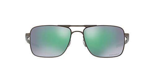 Oakley Men s OO6038 Gauge 6 Titanium Square Sunglasses, Pewter Prizm Jade, 57 mm