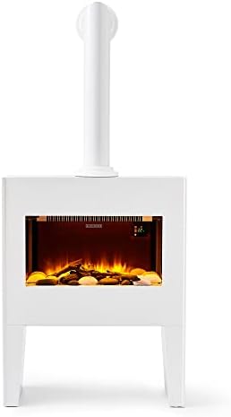 BLACK+DECKER BXFH45006GB Fireplace Suite & Chimney 1.8KW, 8 Hour Timer and Remote, White