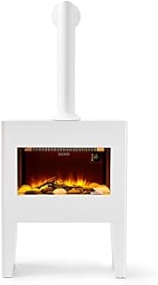 BLACK+DECKER BXFH45006GB Fireplace Suite & Chimney 1.8KW, 8 Hour Timer and Remote, White