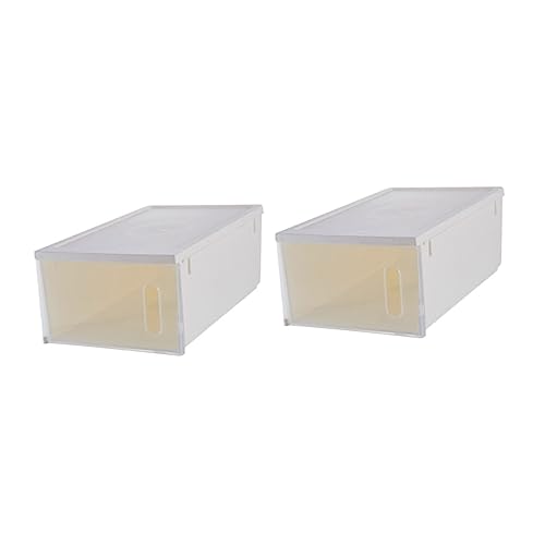 Ciieeo 2Pcs Transparent Shoes Box Plastic Storage Case for Organizing Footwear Socks and Items Capacity Simple Design for Home and Office Use