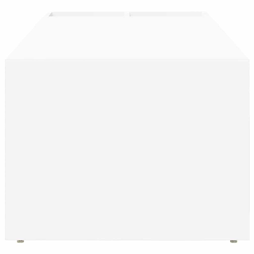 Mesa de centro blanca de madera 101,5 x 50 x 37 cm, rectangular, diseño moderno, mucho espacio de almacenamiento, resistente y duradera, para salón, dormitorio, oficina