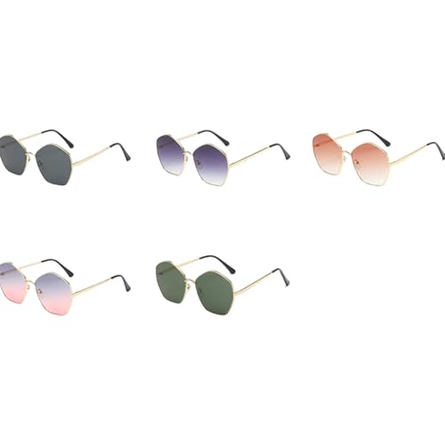 Fashion Polygonal Irregular Sunglasses Retro Metal Sun Glasses Minimalist Sun Protection Eyeglasses Female3