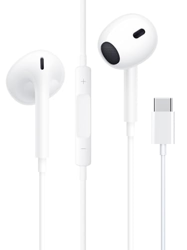 Auriculares USB C, Cascos intrauditivos Tipo C con micrófono,Control de Volumen y Sonido Puro,Compatible con iPhone 16/16 Pro Max/15/15 Plus/15 Pro MAX/Samsung S20/Huawei/Xiaomi/Google/Pixel