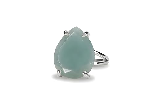 Bague Aigue-Marine Argent 925 anti-ternissement bague anti-allergique