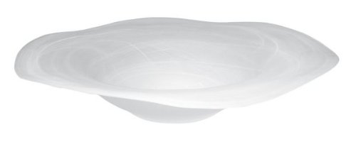 budawi® Brunnenschale „Flower“ – runde Glasschale Ø 40 cm – Farbe Weiß – dekorative Schale für Nebler, Zimmerbrunnen & Raumgestaltung