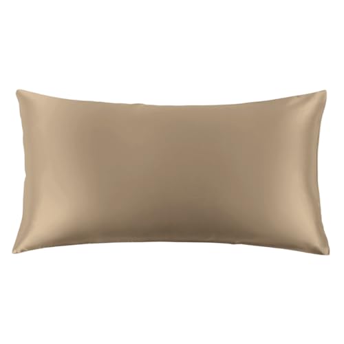 Image of THXSILK 100% Mulberry Silk Pillowcase for Hair and Skin, 22 Momme Grade 6A+ Mulberry Silk Pillow Case, Natural Silk Pillow Case Cover with Zipper, 1pc(California King Size 20 inchx40 inch, Taupe)