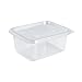 Produktbild Inoverse 100x Rechteckbecher mit anhängendem Deckel  250 ml  Klare Eckig Salatbecher aus PET, Plastikbehälter, Feinkostbecher, Verpackungsbecher für Lebensmittel