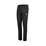 Izas - Pantalón de Senderismo para Hombre - Pantalón Trekking Impermeable y con Bolsillos de Cremallera - Bajo Ajustable Que Protege del Frío - Secado Rápido - Vinson Negro - L