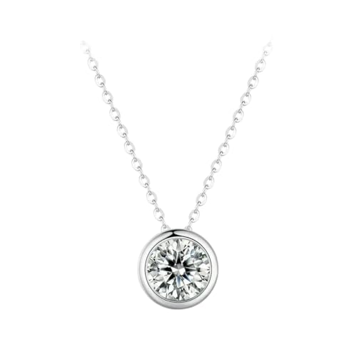 Collier Moissanite 1 Carat D VVS1 éclat diamant de laboratoire en argent sterling