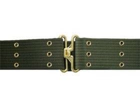 Pistol Belt, Sturdy, Olive Drab, Nickel Hardware, Adj to 52