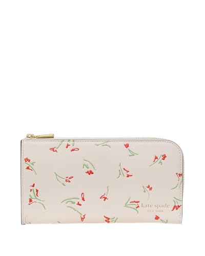Image of kate spade new york Devin Vibrant Buds Printed Leather Zip Around Continental Wallet