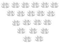 20 Domestic Sewing Machine Bobbins WILL FIT, BROTHER,TOYOTA, JANOME CLEAR