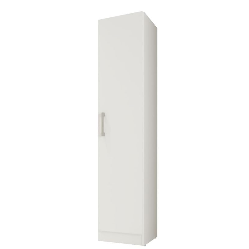 KITS PARANA Armoire 1 Porte Blanche Mutifonctions 4 Niches L 35 H 160.6 P 31.8 cm