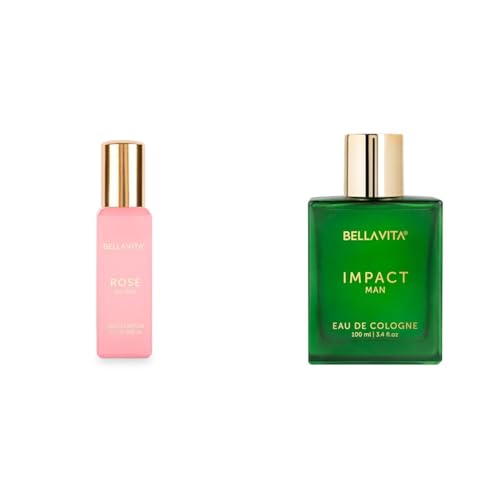 Image of Bella Vita Luxury Rose Woman Liquid Eau De Parfum Impact Man Eau De Cologne Perfume With Mandarin Orange Patchouli Cedar Woody Citrusy Long Lasting Edc Fragrance Scent For Men 100Ml, 20 Ml,Assorted
