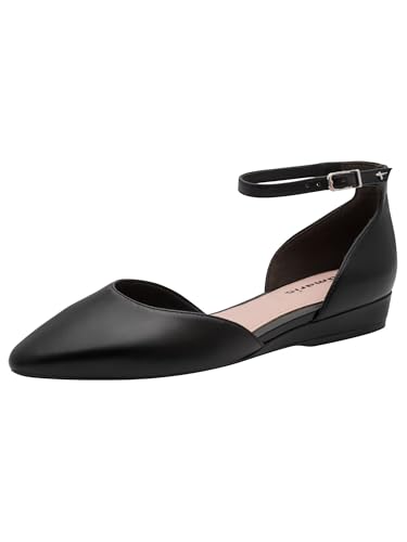 Tamaris Femme Ballerine avec bride plate noir 39 EU