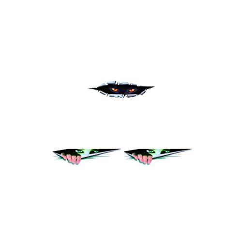 VUIUYOIES 3 X (Multi) Pegatina 3D para coche, calcomanía autoadhesiva divertida, ojos que miran a escondidas, escudo de simulación de ventana, pegatinas para parachoques de vehículos, accesorios Cover