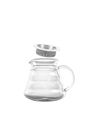 Image of DOPPIO Glass Coffee Server 600ml for Pour over and Drip Coffee Maker - Premium Borosilicate Carafe with Heat Resistant Design