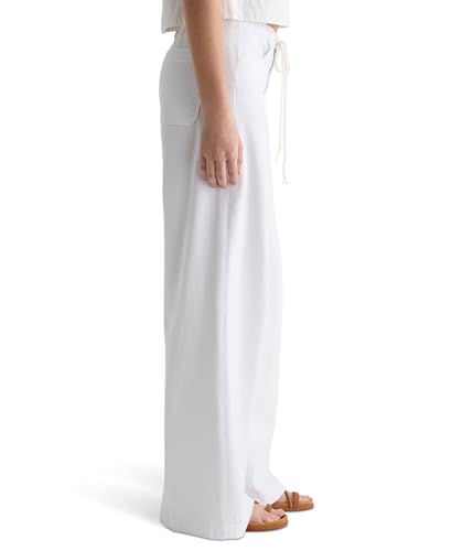 AG Women's Stella Mid-Rise Cinched Wide Leg Palazzo in White2