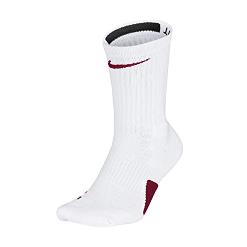 Nike Elite Crew Sock White | Crimson S