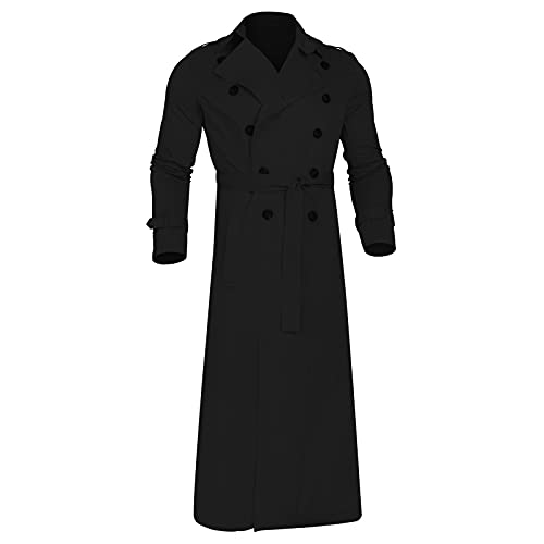 Men Trench Coat Winter Long Jacket Double Breasted Overcoat Men's Classic Wool Trench Overcoat Long Coat Jackets3
