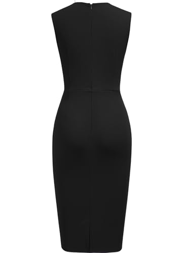 Women's Crewneck Sleeveless Wedding Guest Formal Cocktail Dresses4