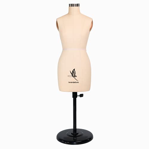 Half Scale Dress Form 1:2 Miniature Sewing Half Size Mannequin. straightly into Body Inside,（Not Adult Full Size） Fully Pinnable Dressmaker Dummy. (beiges)
