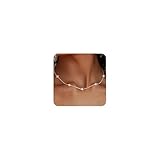 FUNEIA Dainty Silver Gold Necklaces for Women Trendy Non Tarnish 14K Gold Plated Cubic Zirconia Necklace Layered Cute Butterfly Heart Station Choker Necklace Stack for Wedding Prom Brides Jewelry