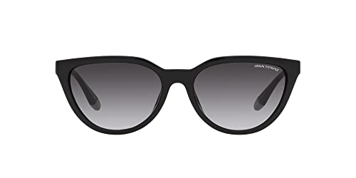Armani Exchange Ax4130su - Gafas de sol de ajuste universal para mujer, Negro brillante/gris degradado, 56 mm