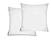 Produktbild Mayaadi-Home 2er Set HS16 3 Kammer Kopfkissen 80x80 cm 2 x 1600 Gramm Daunenkissen Kissen Gänse Daunen + Federn Bezug 100% Baumwolle Tragetasche Allergiker Europa EU