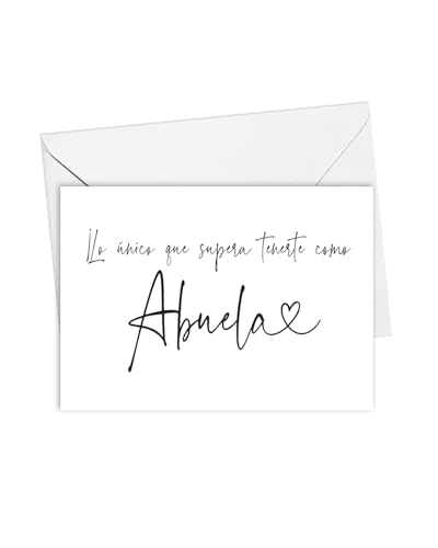 Spanish Pregnancy Announcement Card for Abuela, New Bisabuela Baby Reveal Card, Card for Grandma from Grandson and Granddaughter, New Great Grandmother Baby Announcement Card (Abuela w Heart)