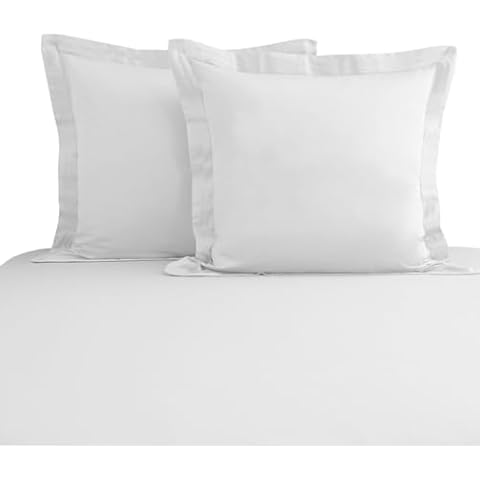 Pizuna Luxueux Set de 2 Taies d'oreiller 65x65 cm Blanc Cover